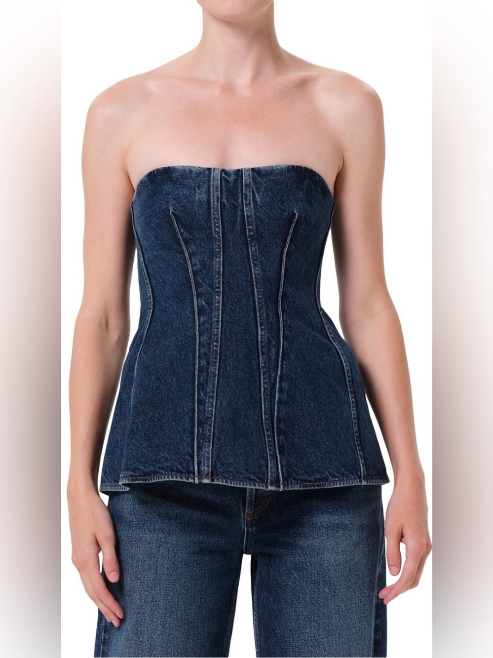 AGOLDE Lara Denim Corset Top
